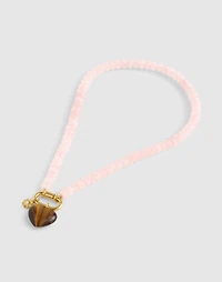Semiprecious Beaded Heart Charm Necklace | Madewell