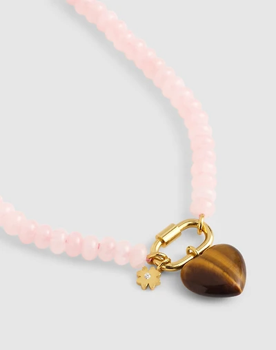 Semiprecious Beaded Heart Charm Necklace | Madewell