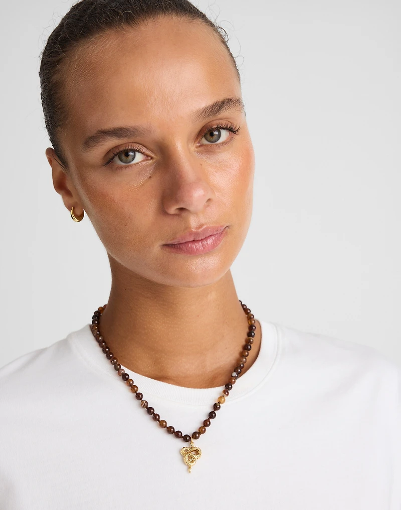 Semiprecious Beaded Charm Necklace | Madewell