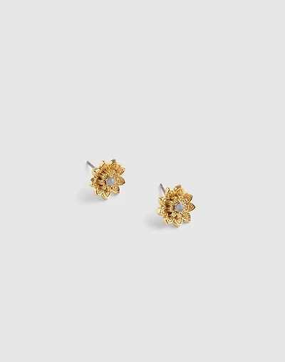 Semiprecious Floral Chintz Stud Earrings | Madewell