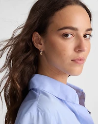 Mixed-Metal Triple Ring Huggie Hoop Earrings | Madewell