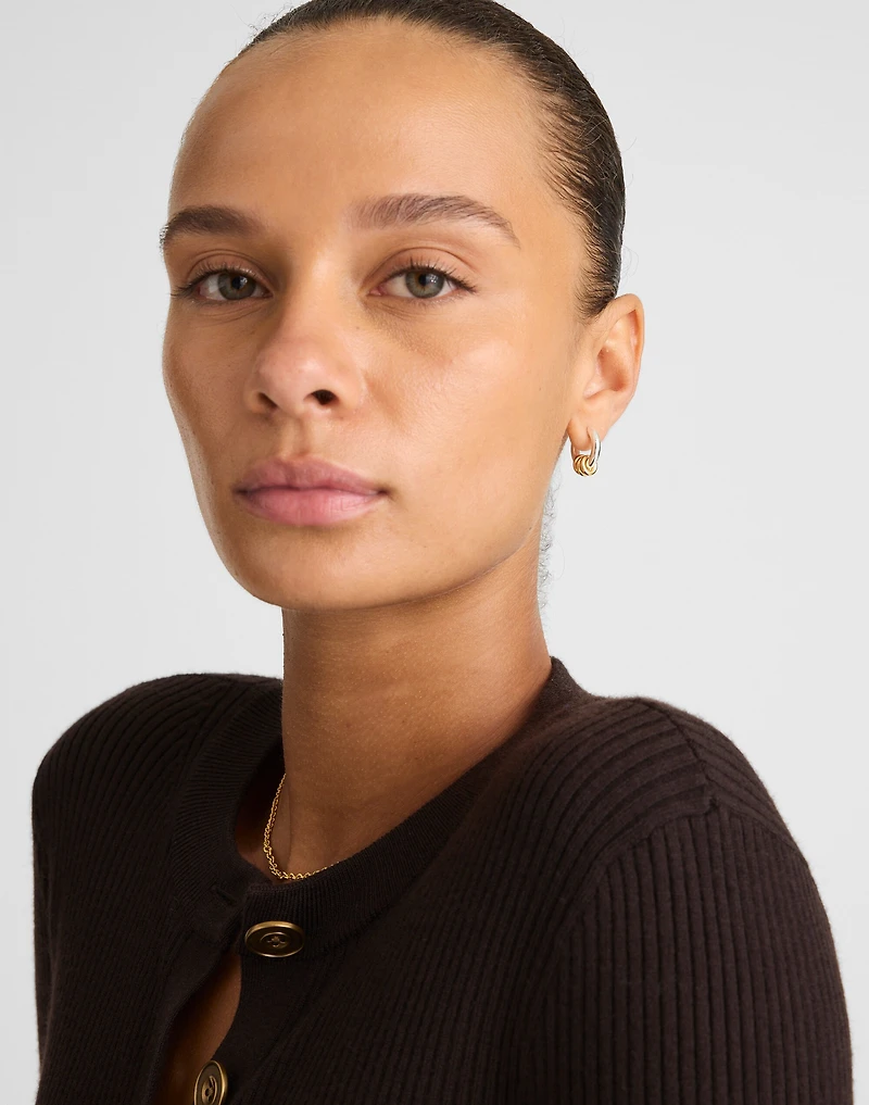 Mixed-Metal Triple-Ring Hoop Earrings | Madewell