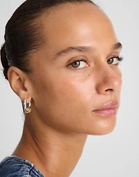 Mixed-Metal Triple-Ring Hoop Earrings | Madewell