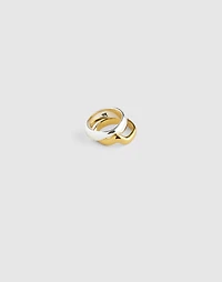Mixed-Metal Notched Stacking Ring Set | Madewell