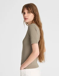 (Re)generative Cotton Ribbed Elbow-Sleeve Tee | Madewell