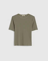 (Re)generative Cotton Ribbed Elbow-Sleeve Tee | Madewell