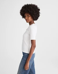 (Re)generative Cotton Ribbed Elbow-Sleeve Tee | Madewell