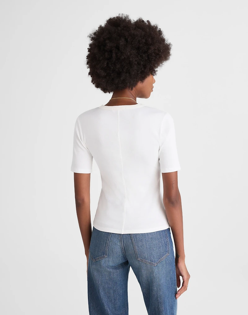 (Re)generative Cotton Ribbed Elbow-Sleeve Tee | Madewell