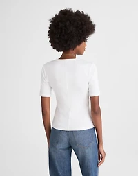 (Re)generative Cotton Ribbed Elbow-Sleeve Tee | Madewell