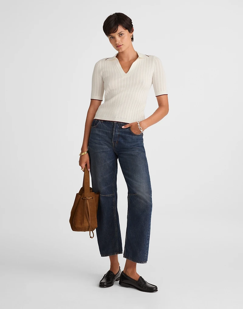 The Signature Knit Johnny-Collar Sweater | Madewell