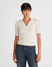The Signature Knit Johnny-Collar Sweater | Madewell