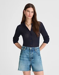 Pleated Low-Slung Shorts Airy Denim | Madewell