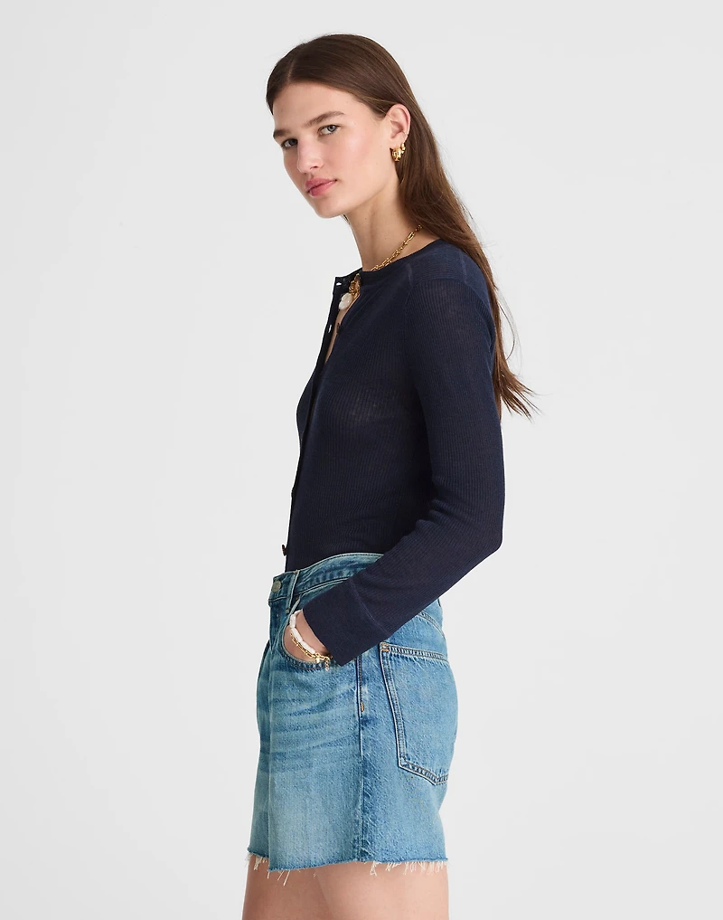 Pleated Low-Slung Shorts Airy Denim | Madewell