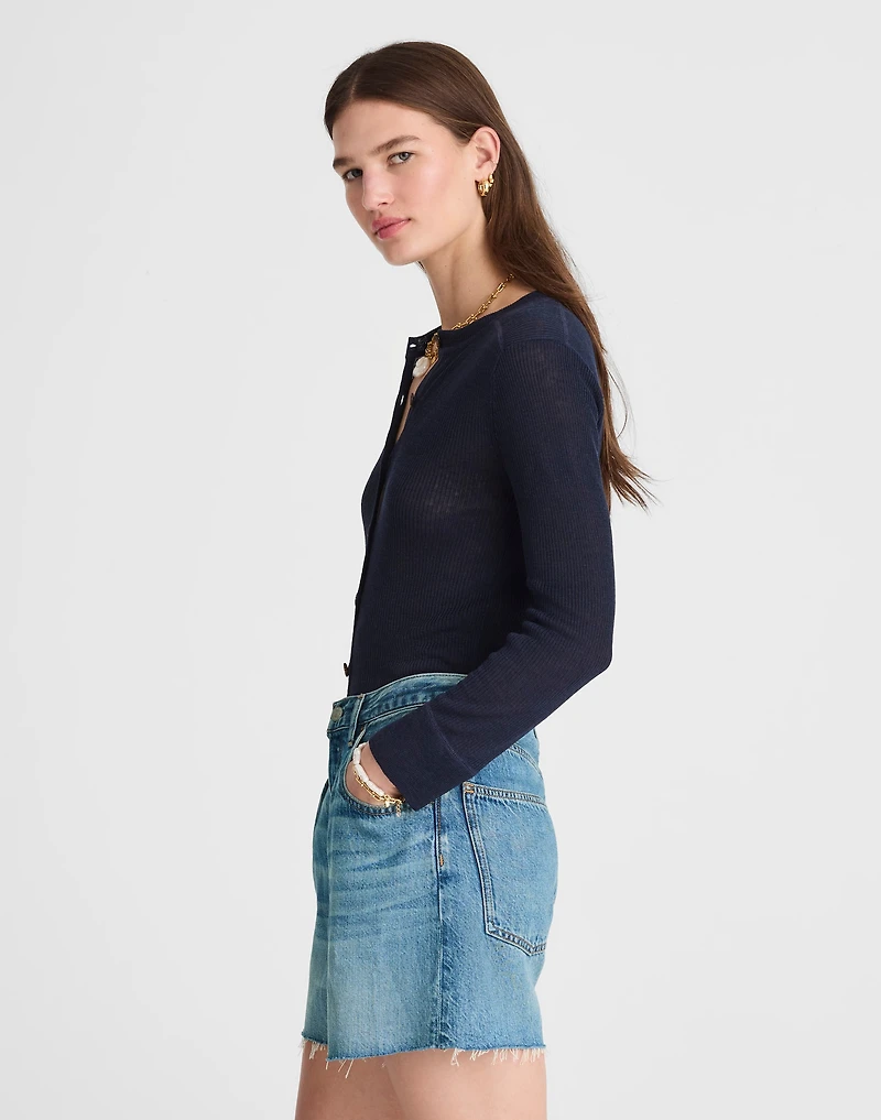 Pleated Low-Slung Shorts Airy Denim | Madewell