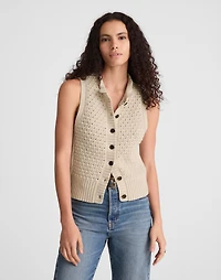 Ruffled Sleeveless Cardigan Top | Madewell