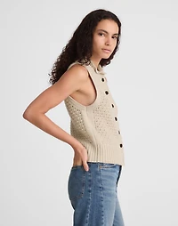 Ruffled Sleeveless Cardigan Top | Madewell
