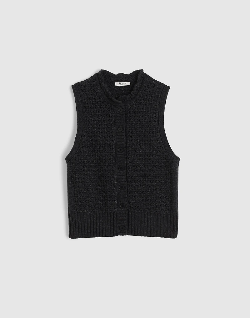 Ruffled Sleeveless Cardigan Top | Madewell