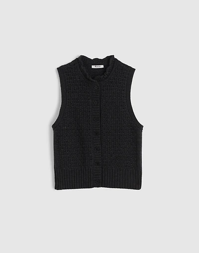 Ruffled Sleeveless Cardigan Top | Madewell