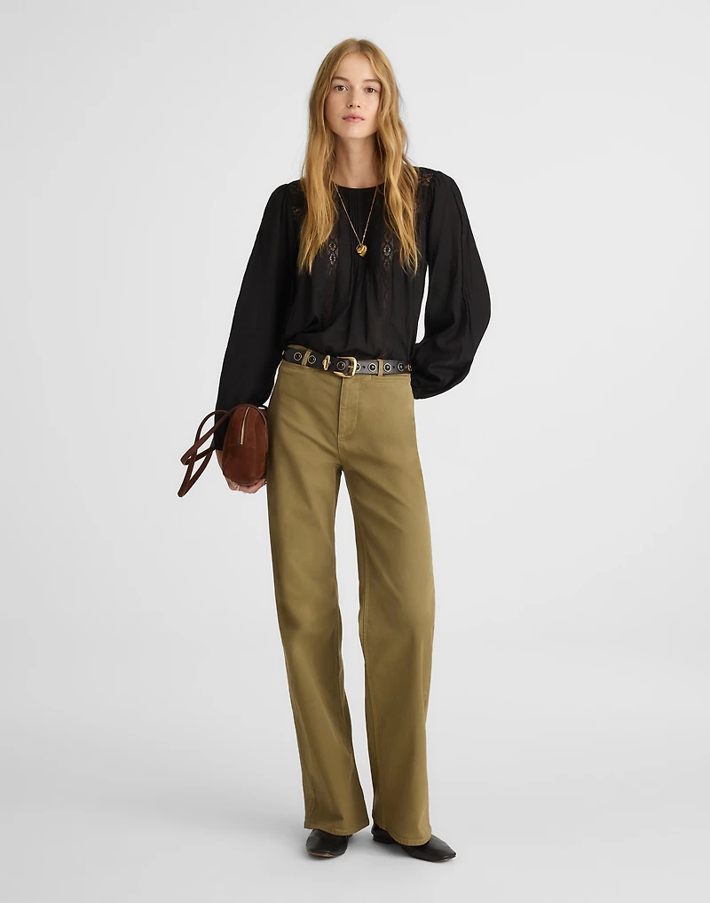 The Petite Wide-Leg Pant in Garment-Dyed Twill | Madewell