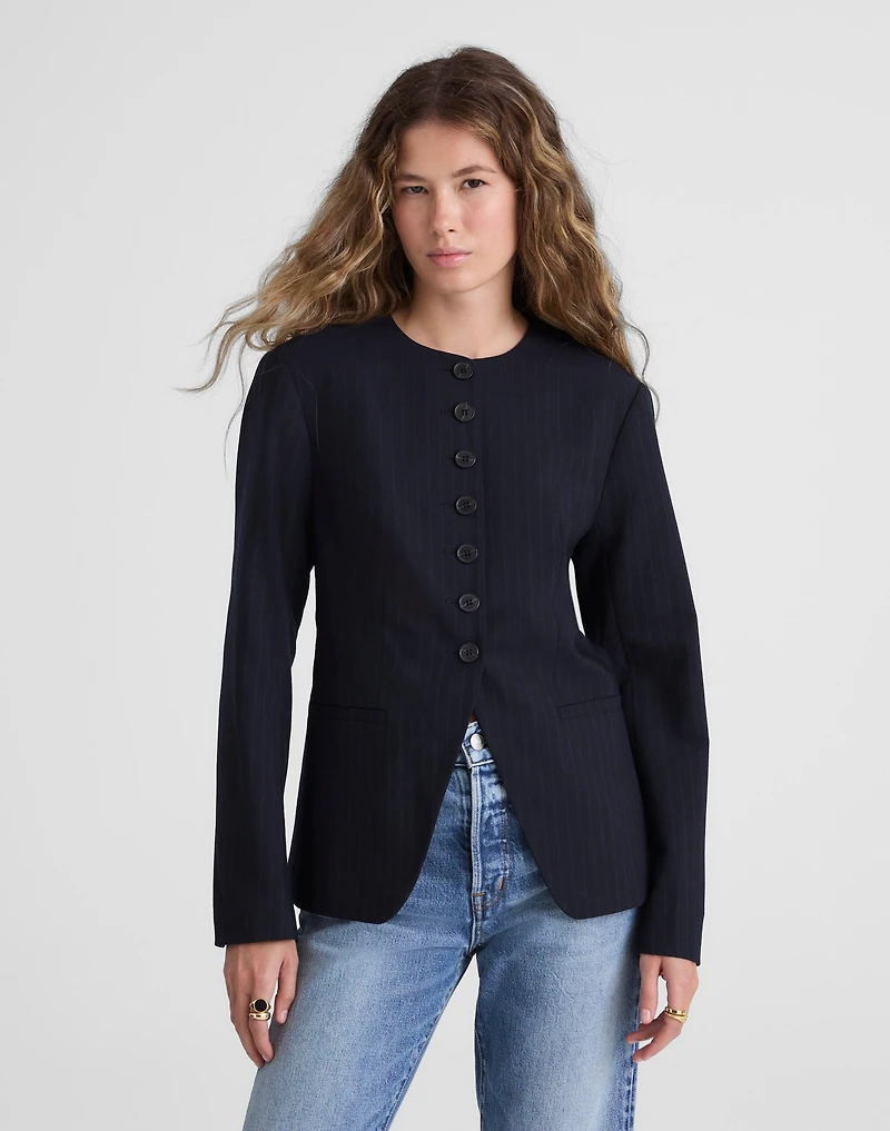 The Nolita Cutaway Blazer in Pinstripe | Madewell