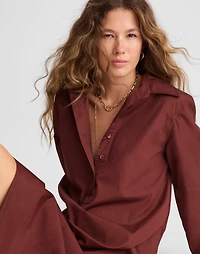 Poplin Long-Sleeved Shirtdress | Madewell