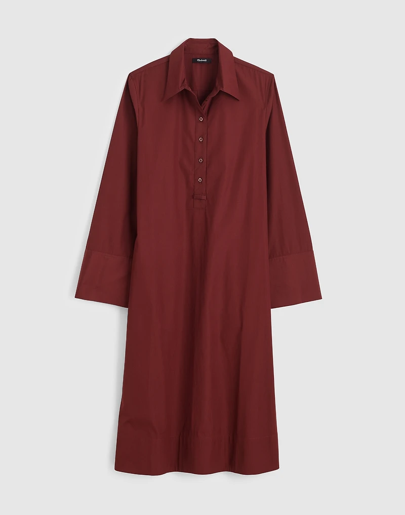 Poplin Long-Sleeved Shirtdress | Madewell