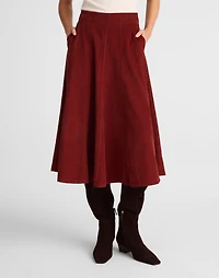 Drapey Corduroy Midi Skirt | Madewell