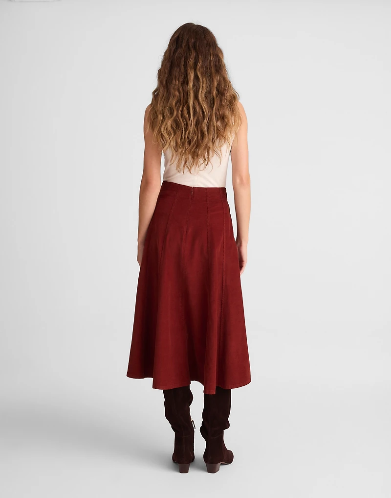 Drapey Corduroy Midi Skirt | Madewell