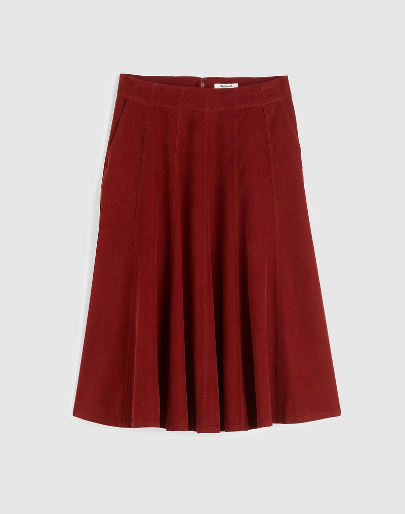 Drapey Corduroy Midi Skirt | Madewell