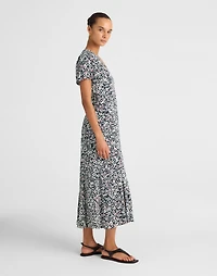 Button-Front Flutter-Sleeve Midi Dress Floral | Madewell