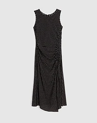 Asymmetrical Ruched Midi Dress Dot | Madewell