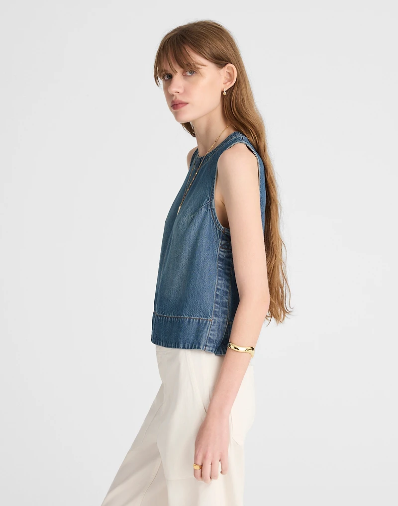 Boxy Shell Top Airy Denim | Madewell