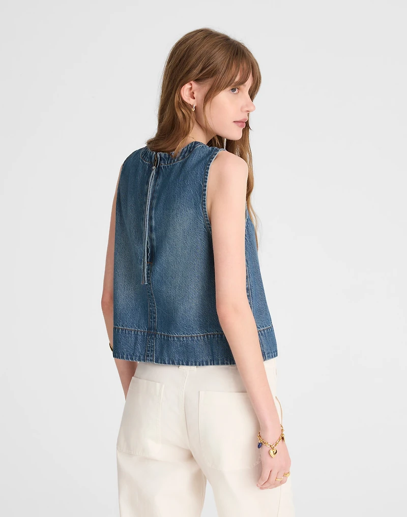 Boxy Shell Top Airy Denim | Madewell
