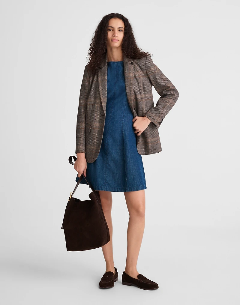 Denim Boatneck Mini Dress | Madewell