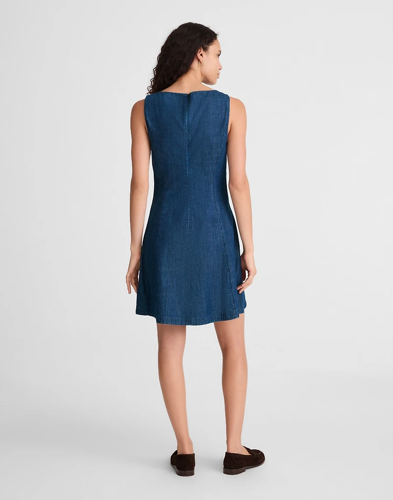 Denim Boatneck Mini Dress | Madewell