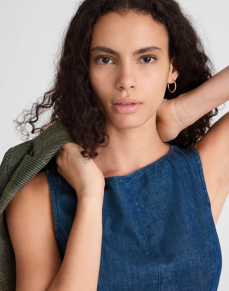 Denim Boatneck Mini Dress | Madewell