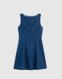 Denim Boatneck Mini Dress | Madewell