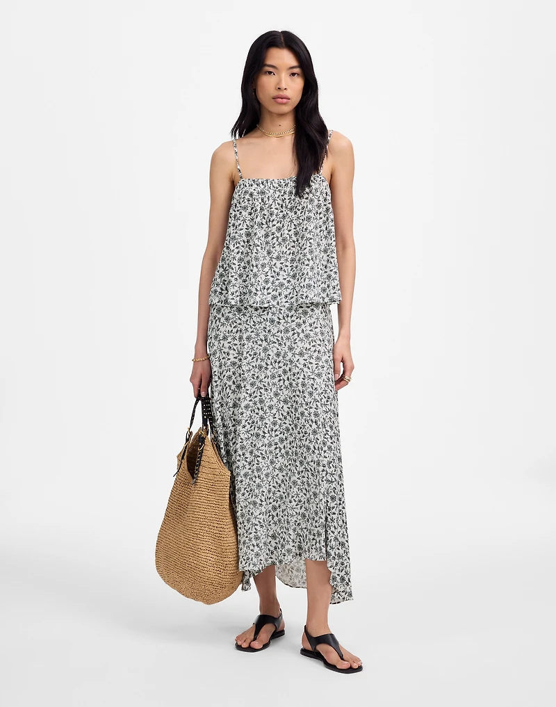Flowy Squareneck Tank Floral | Madewell