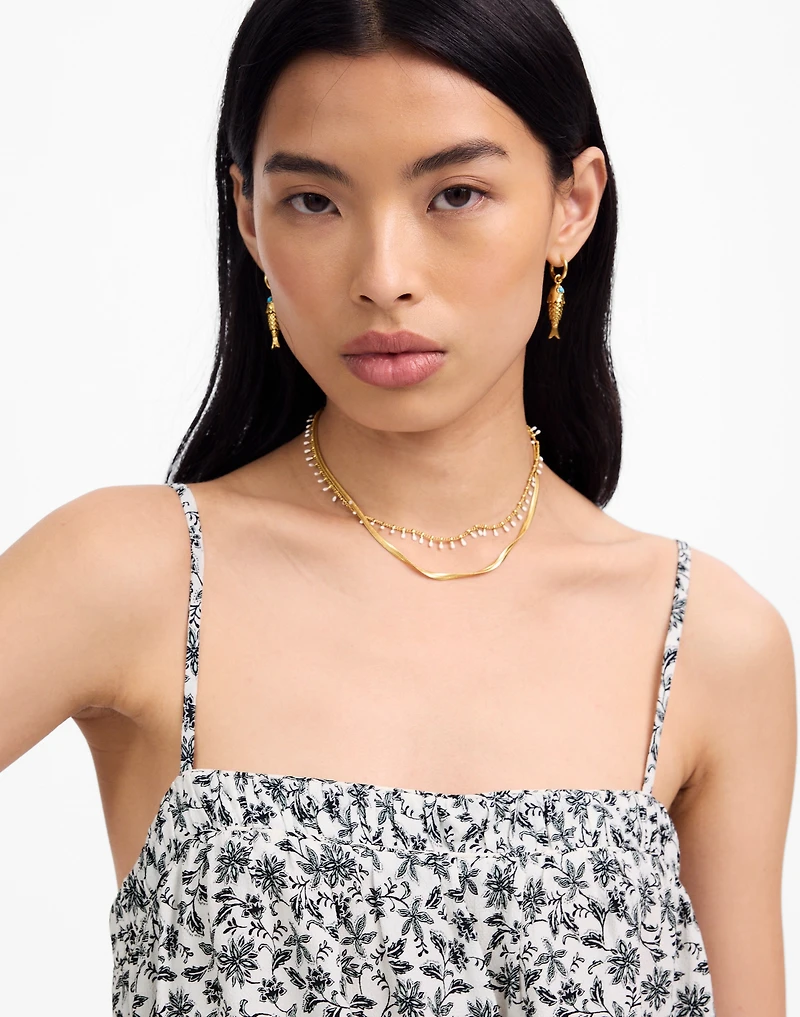 Flowy Squareneck Tank Floral | Madewell