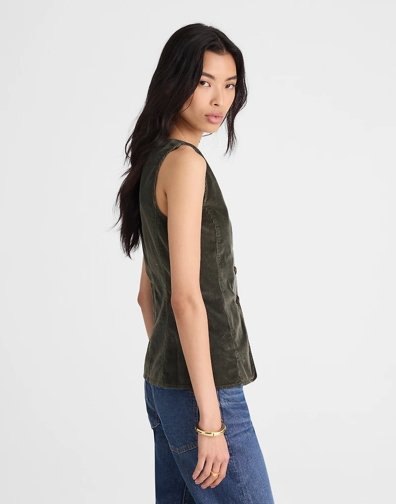 V-Neck Cutaway Vest Corduroy | Madewell