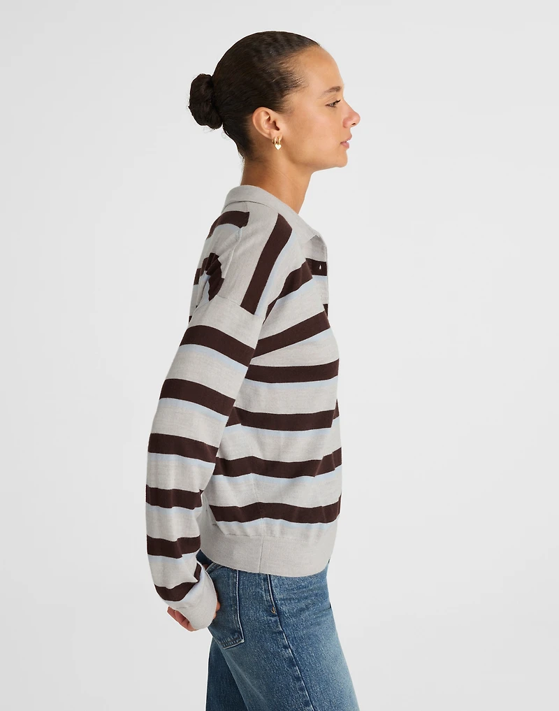 Striped Polo Sweater 100% Merino Wool | Madewell