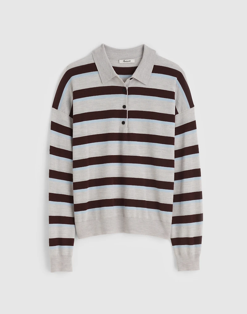 Striped Polo Sweater 100% Merino Wool | Madewell