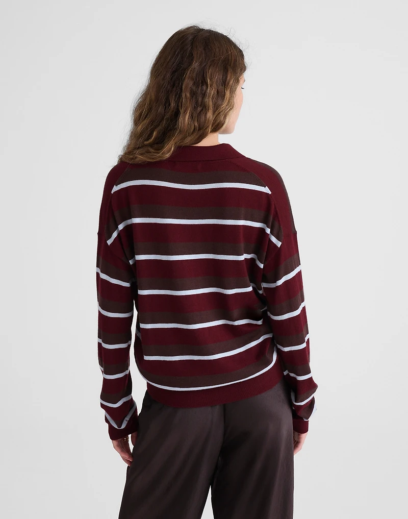 Striped Polo Sweater in 100% Merino Wool | Madewell