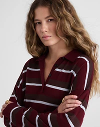 Striped Polo Sweater in 100% Merino Wool | Madewell