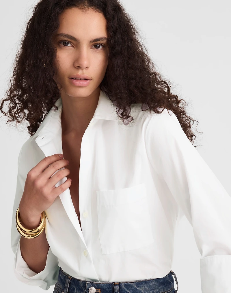 The Signature Y-Neck Shirt Poplin