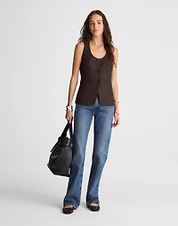 Scoopneck Cutaway Vest Drapey Twill | Madewell