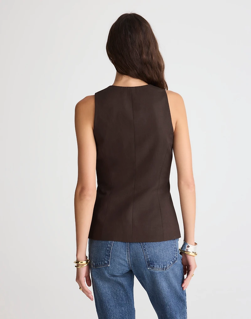 Scoopneck Cutaway Vest Drapey Twill | Madewell