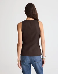 Scoopneck Cutaway Vest Drapey Twill | Madewell