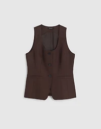Scoopneck Cutaway Vest Drapey Twill | Madewell