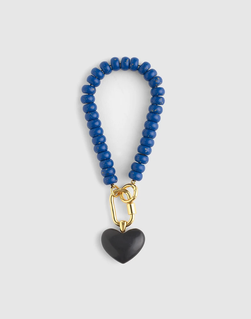Beaded Heart Carabiner Bag Charm | Madewell